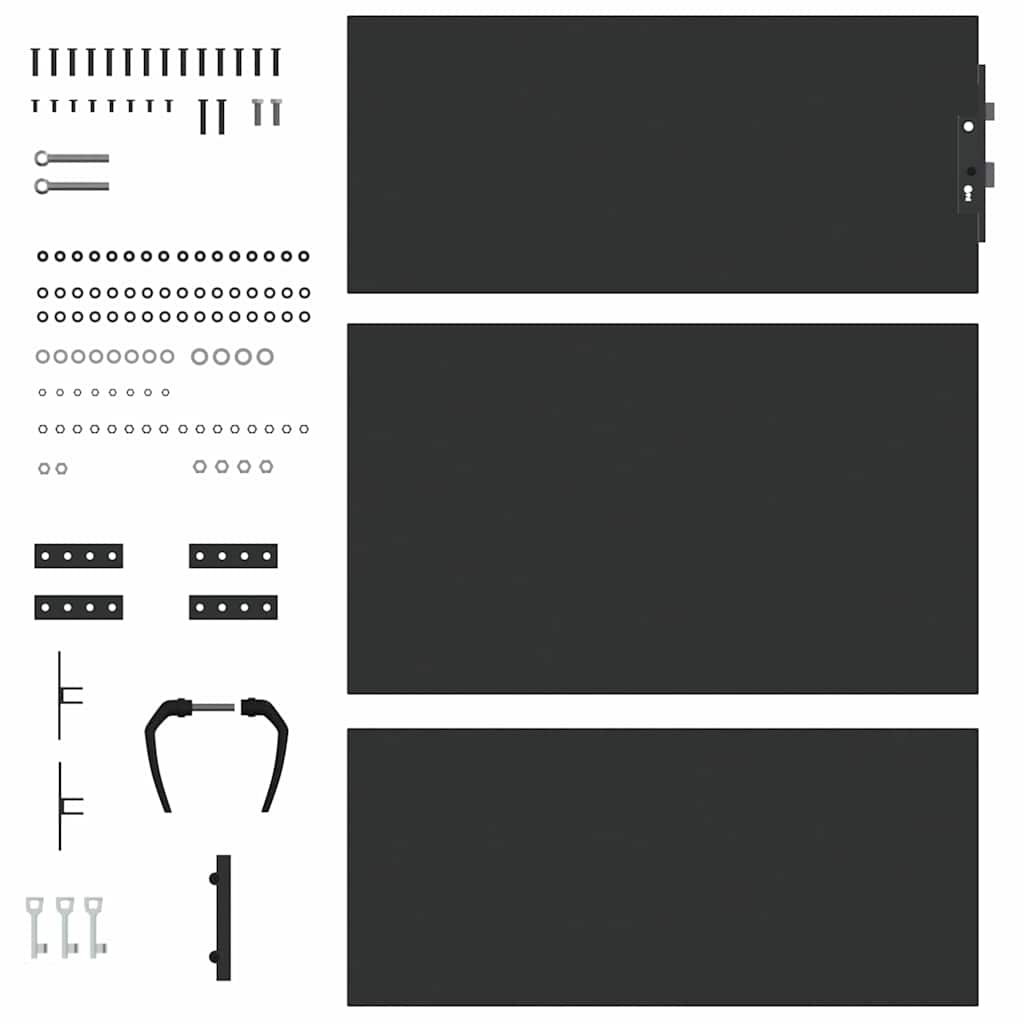Cancello da giardino con blocco Nero 85 x 125 cm