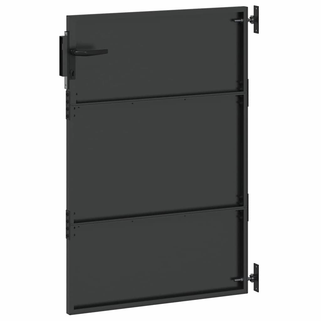 Cancello da giardino con blocco Nero 85 x 125 cm