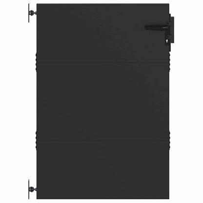 Cancello da giardino con blocco Nero 85 x 125 cm