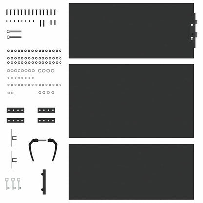 Cancello da giardino con blocco Nero 85 x 150 cm | homemem39