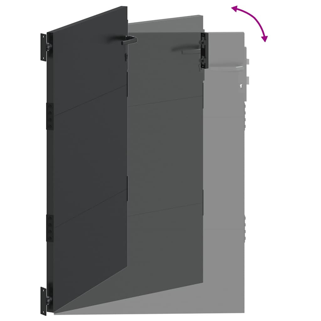 Cancello da giardino con blocco Nero 85 x 150 cm | homemem39