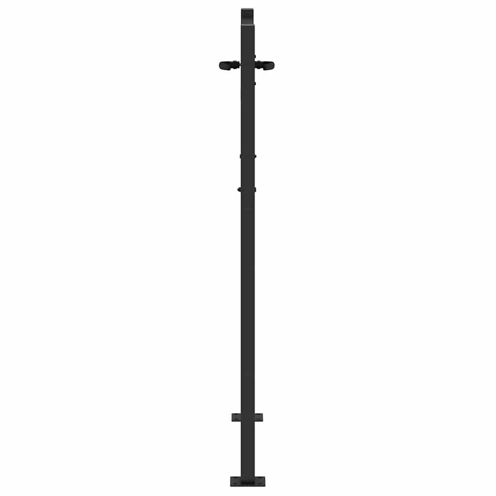 Cancello da giardino con blocco Nero 110 x 130 cm | homemem39