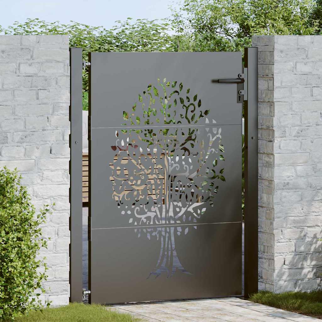 Cancello da giardino con blocco Nero 110 x 155 cm | homemem39