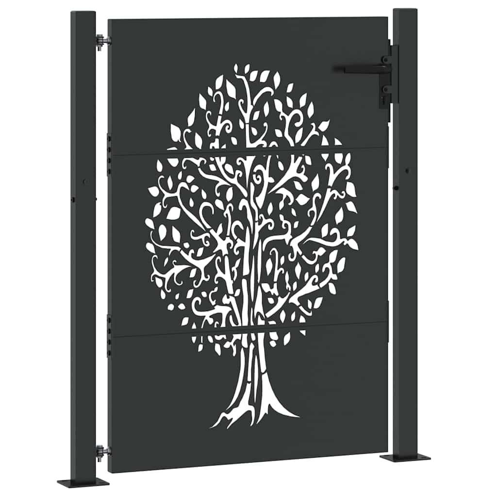 Cancello da giardino con blocco Nero 110 x 155 cm