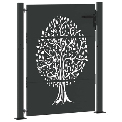 Cancello da giardino con blocco Nero 110 x 155 cm