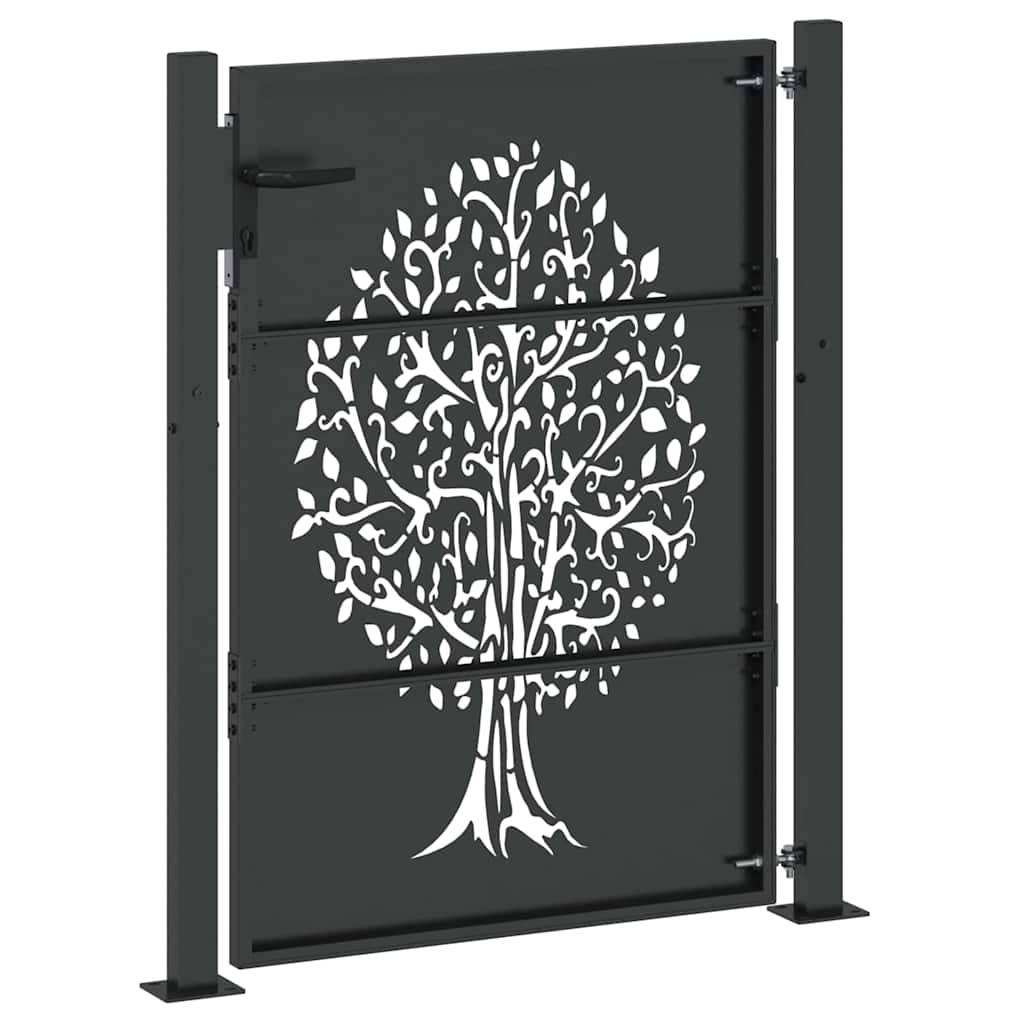 Cancello da giardino con blocco Nero 110 x 155 cm | homemem39