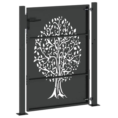 Cancello da giardino con blocco Nero 110 x 155 cm | homemem39