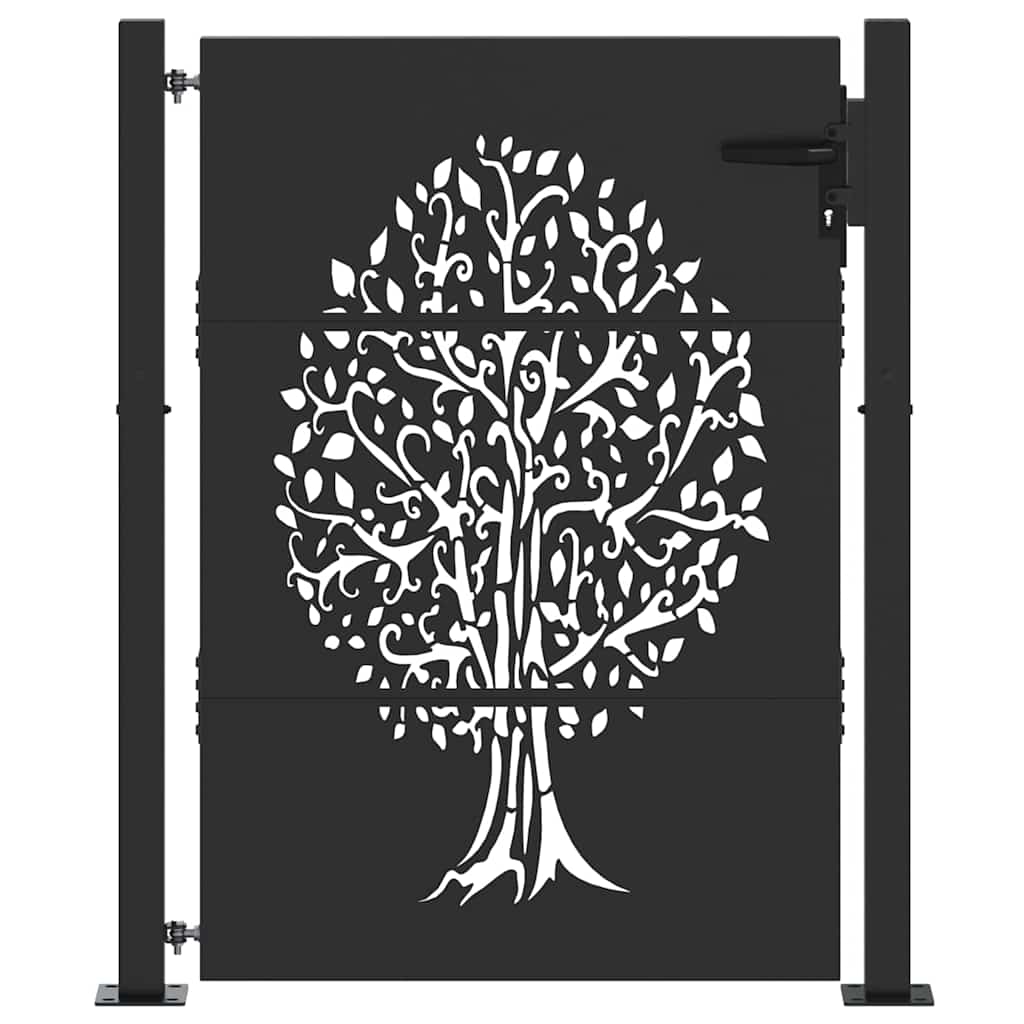 Cancello da giardino con blocco Nero 110 x 155 cm | homemem39