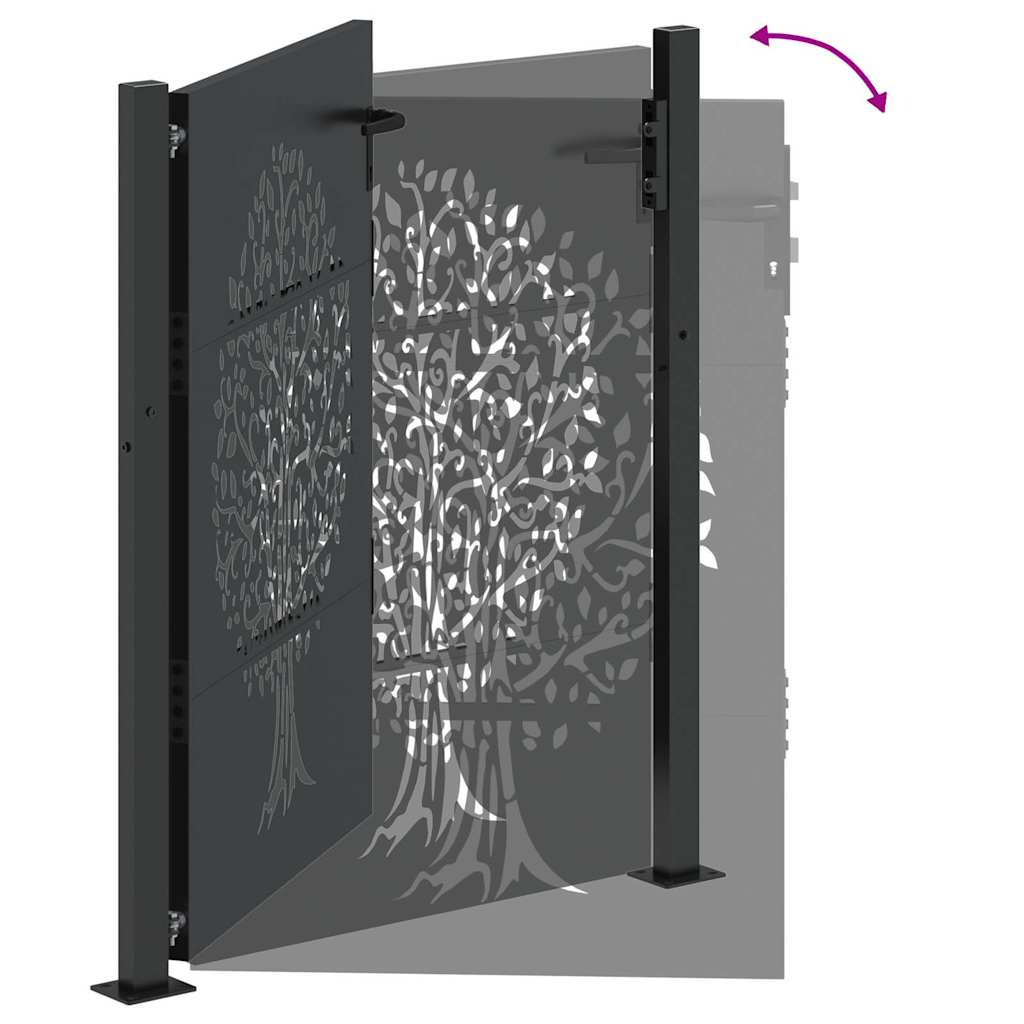 Cancello da giardino con blocco Nero 110 x 155 cm | homemem39
