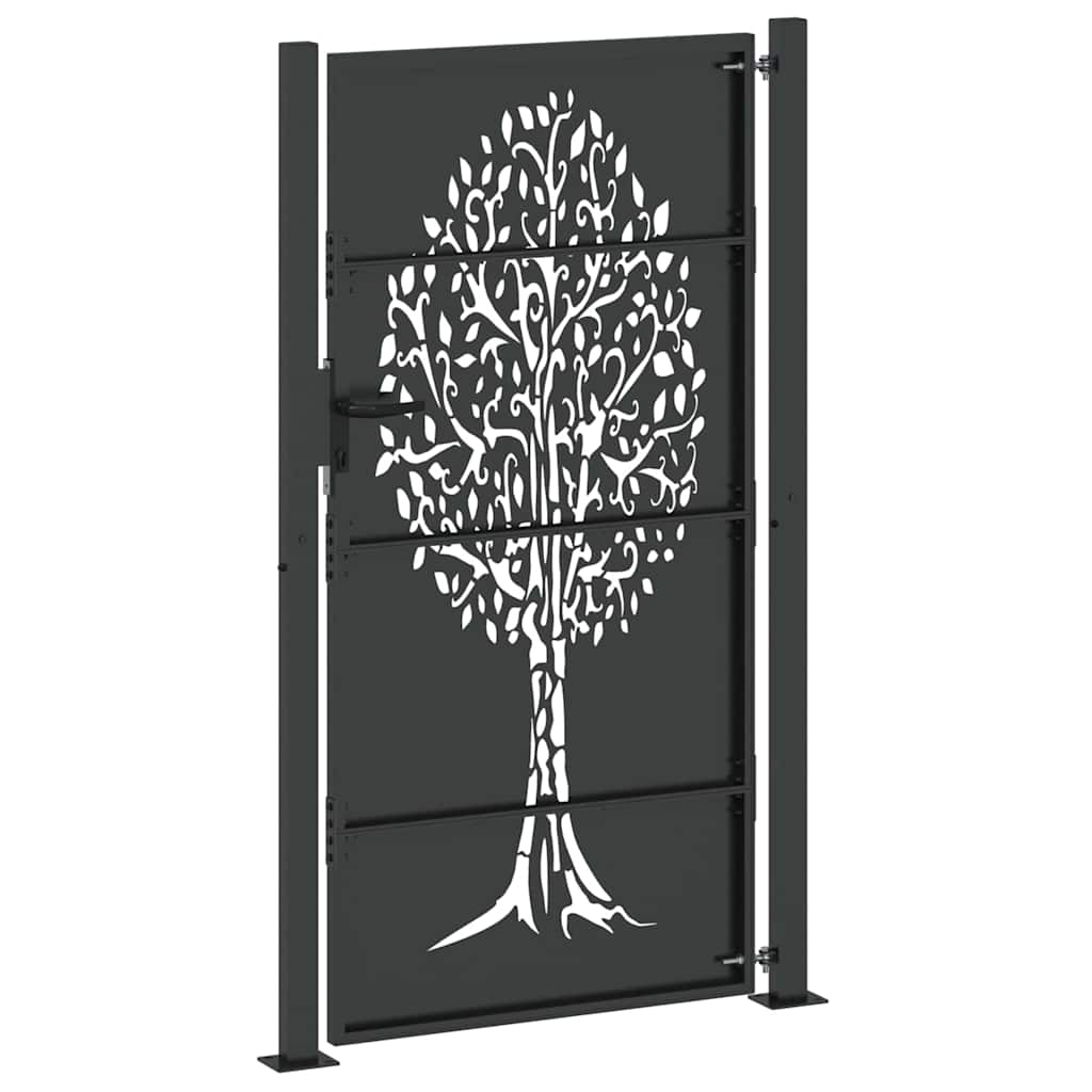 Cancello da giardino con blocco Nero 110 x 180 cm | homemem39