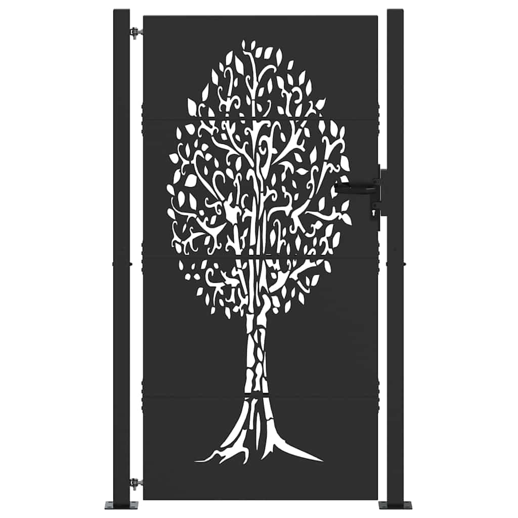 Cancello da giardino con blocco Nero 110 x 180 cm | homemem39