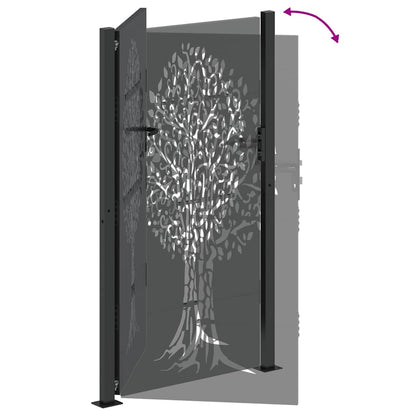 Cancello da giardino con blocco Nero 110 x 180 cm | homemem39