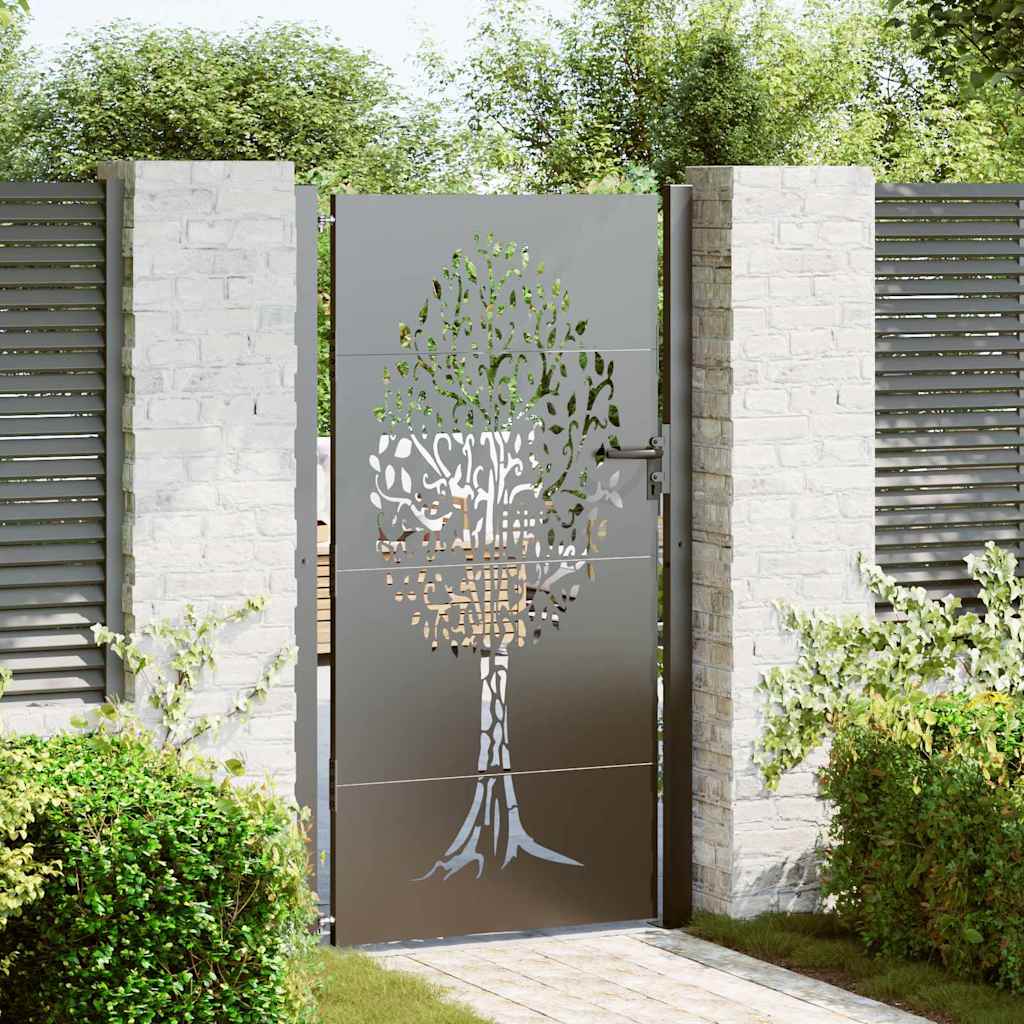 Cancello da giardino con blocco Nero 110 x 205 cm | homemem39