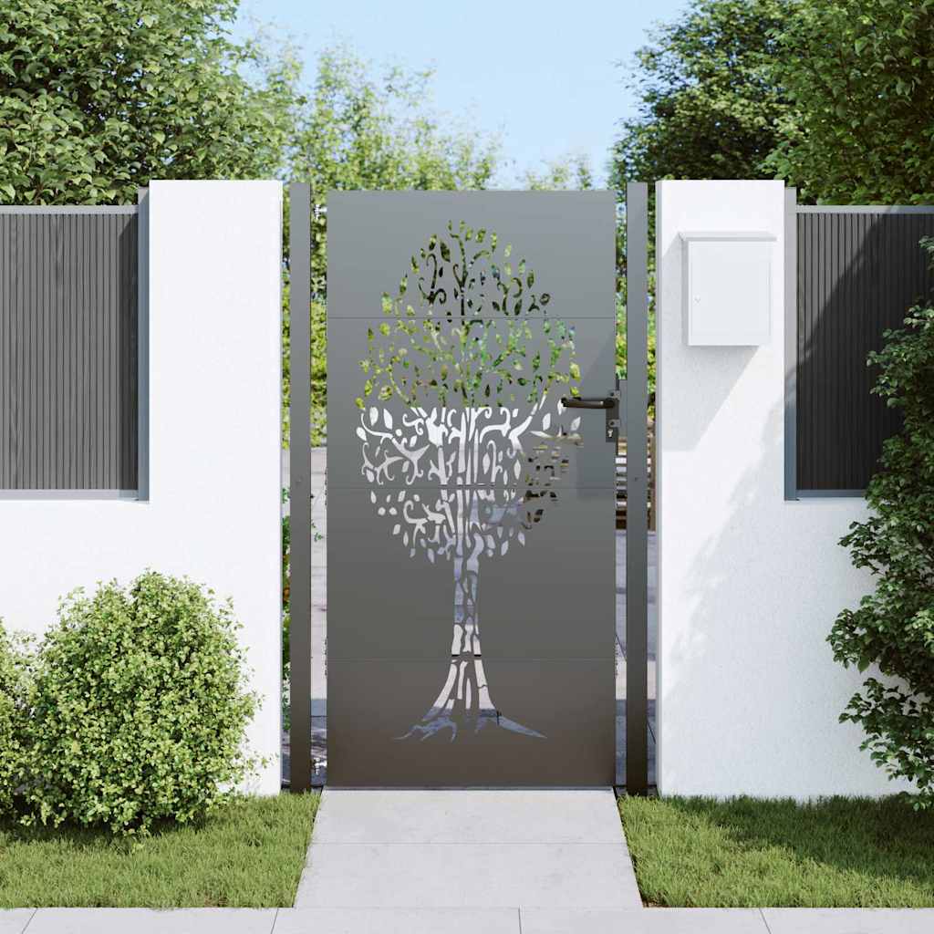 Cancello da giardino con blocco Nero 110 x 205 cm | homemem39