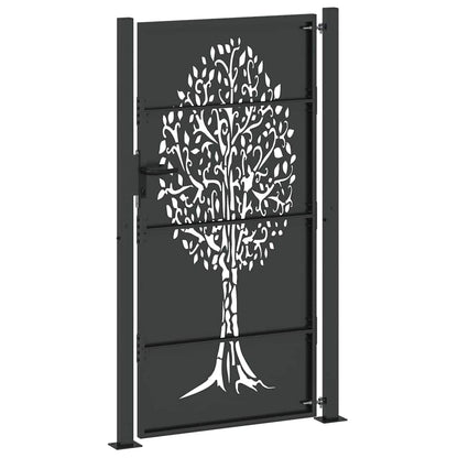 Cancello da giardino con blocco Nero 110 x 205 cm | homemem39