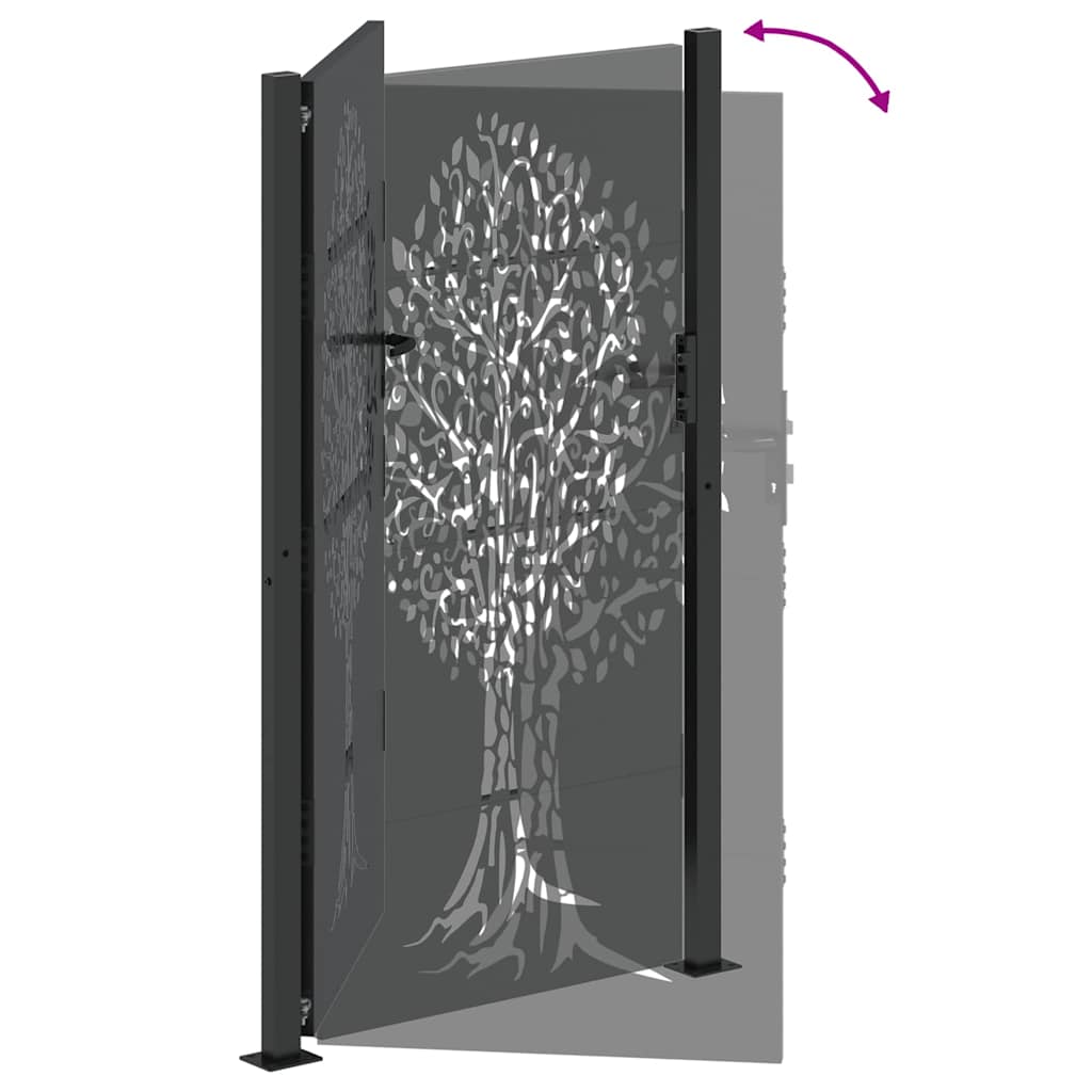 Cancello da giardino con blocco Nero 110 x 205 cm | homemem39
