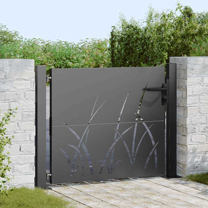 Cancello da giardino con blocco Nero 110 x 105 cm | homemem39
