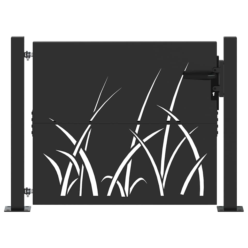 Cancello da giardino con blocco Nero 110 x 105 cm | homemem39