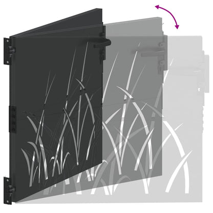 Cancello da giardino con blocco Nero 110 x 105 cm | homemem39