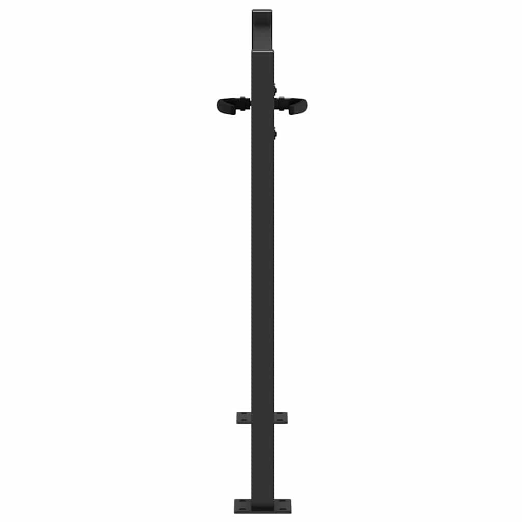 Cancello da giardino con blocco Nero 110 x 105 cm | homemem39