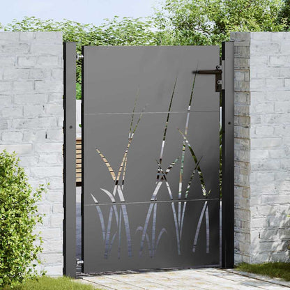 Cancello da giardino con blocco Nero 110 x 130 cm | homemem39