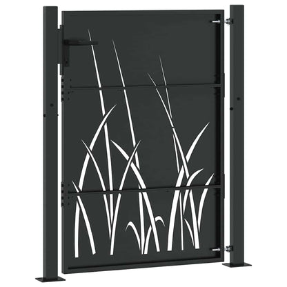Cancello da giardino con blocco Nero 110 x 130 cm | homemem39