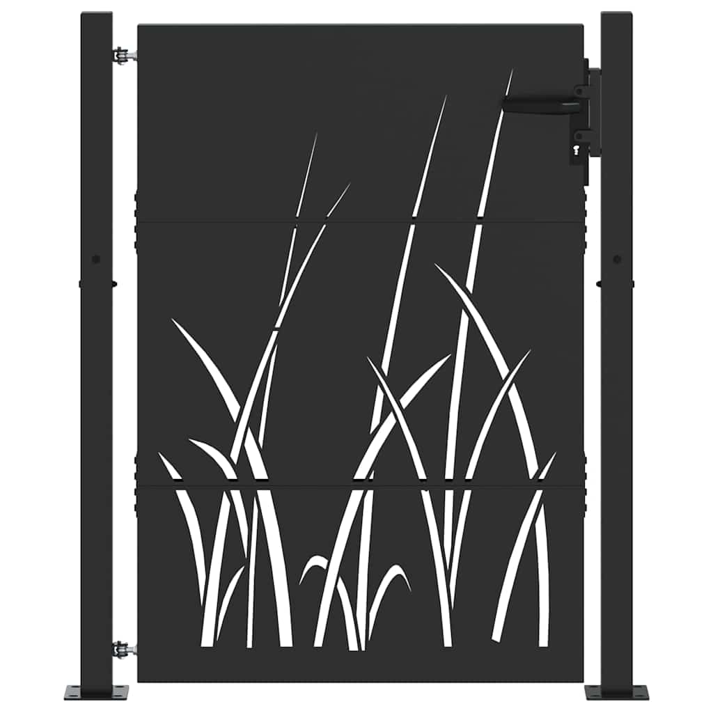 Cancello da giardino con blocco Nero 110 x 130 cm | homemem39