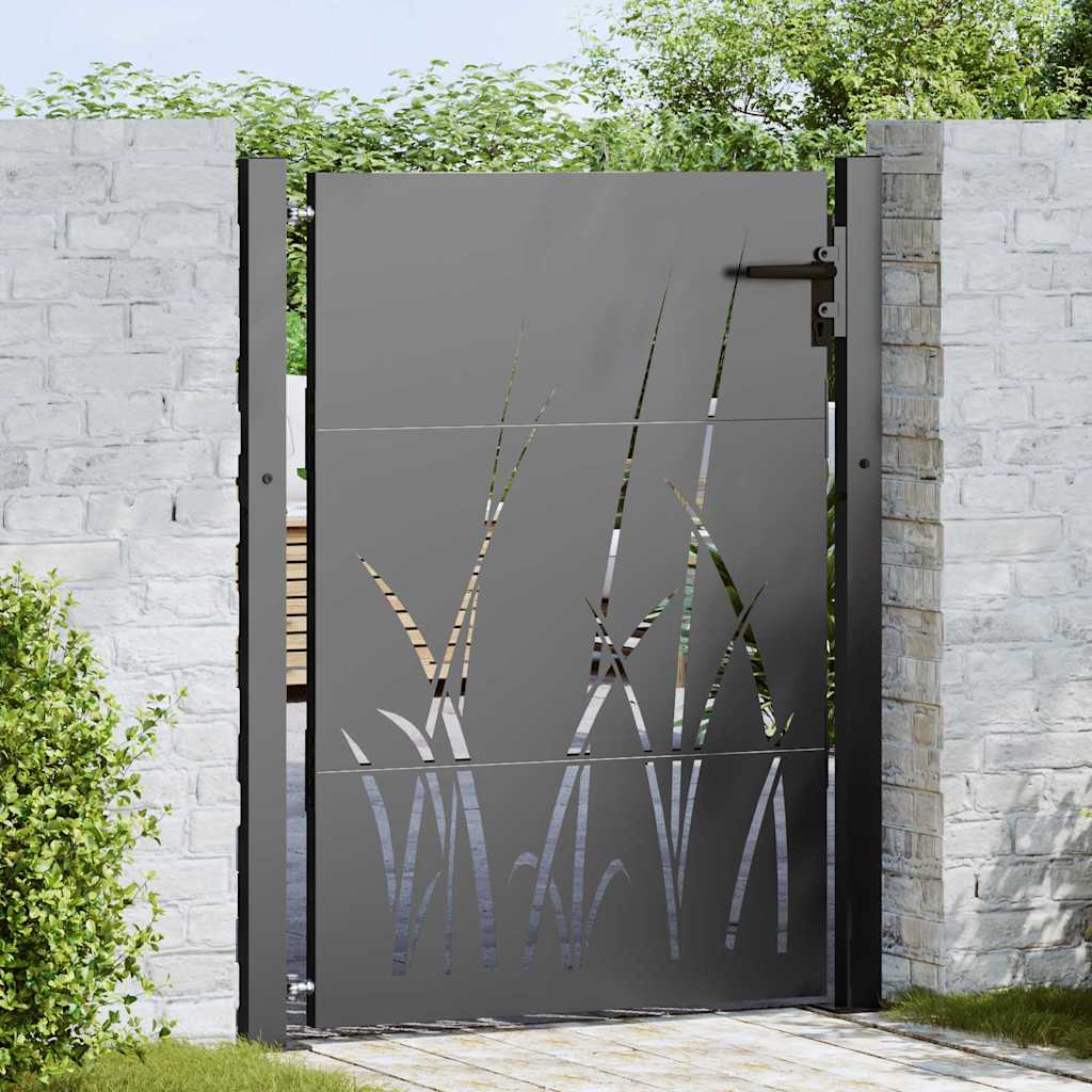 Cancello da giardino con blocco Nero 110 x 155 cm