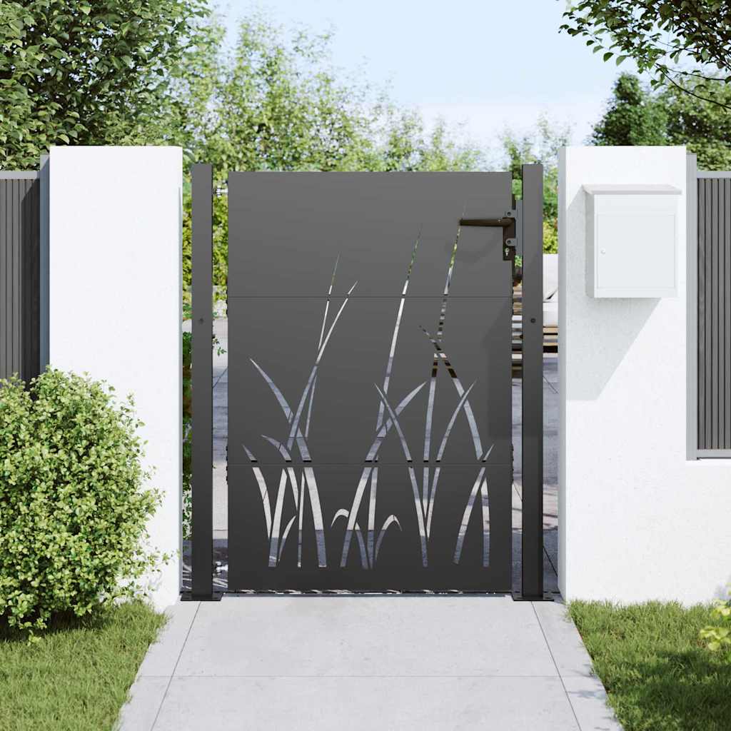 Cancello da giardino con blocco Nero 110 x 155 cm