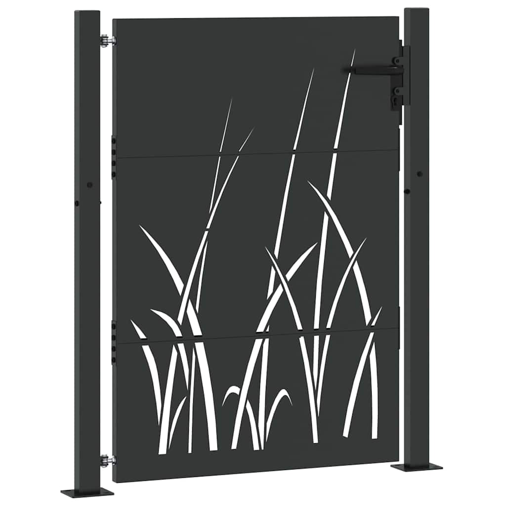 Cancello da giardino con blocco Nero 110 x 155 cm