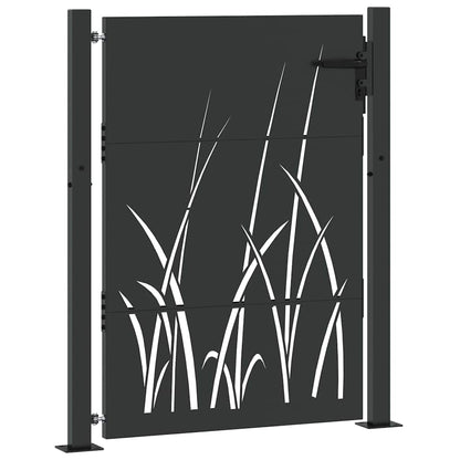 Cancello da giardino con blocco Nero 110 x 155 cm