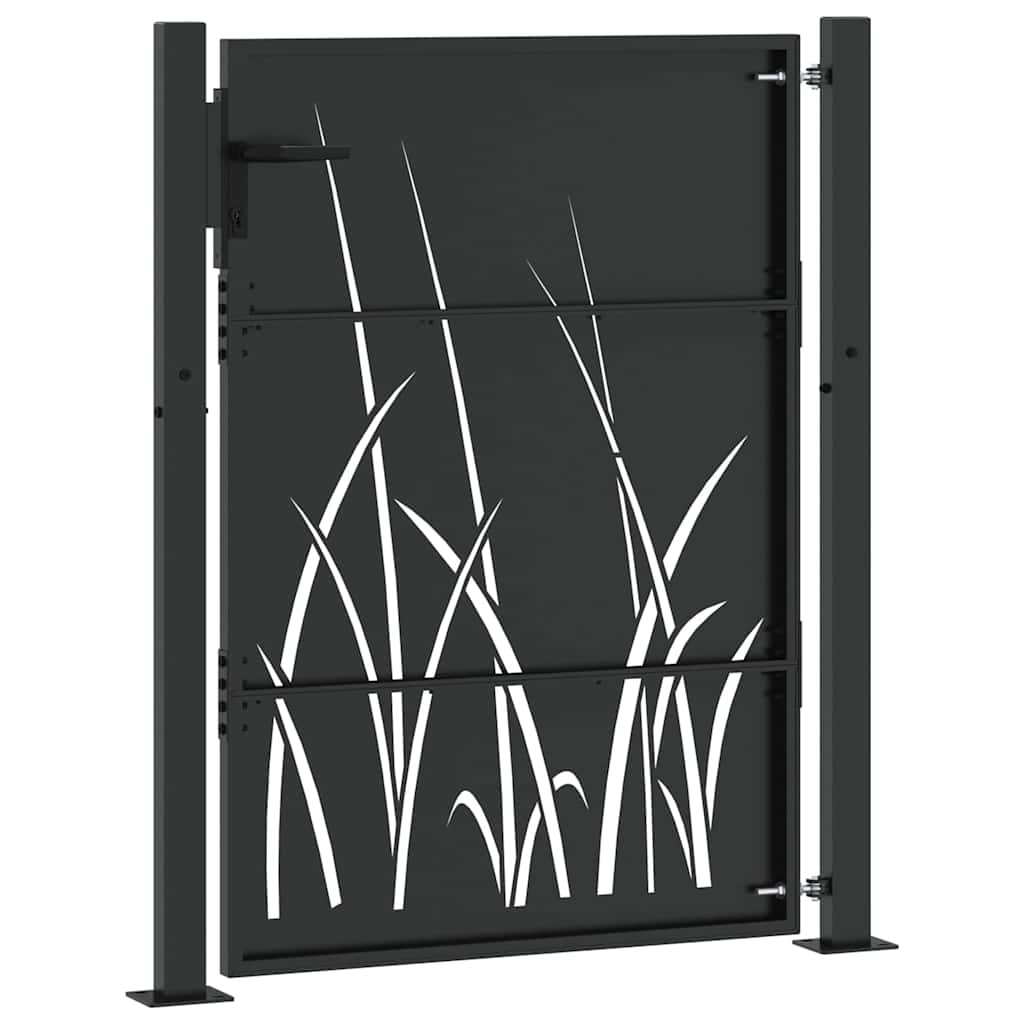 Cancello da giardino con blocco Nero 110 x 155 cm | homemem39