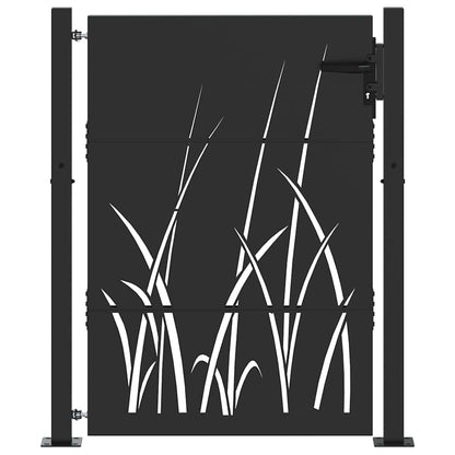 Cancello da giardino con blocco Nero 110 x 155 cm