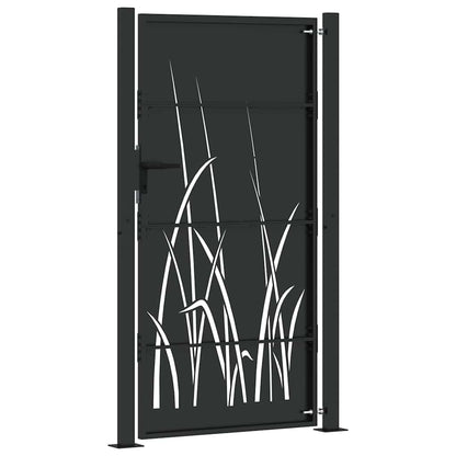 Cancello da giardino con blocco Nero 110 x 180 cm | homemem39