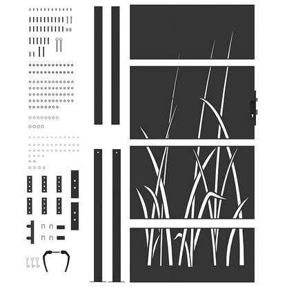 Cancello da giardino con blocco Nero 110 x 205 cm | homemem39