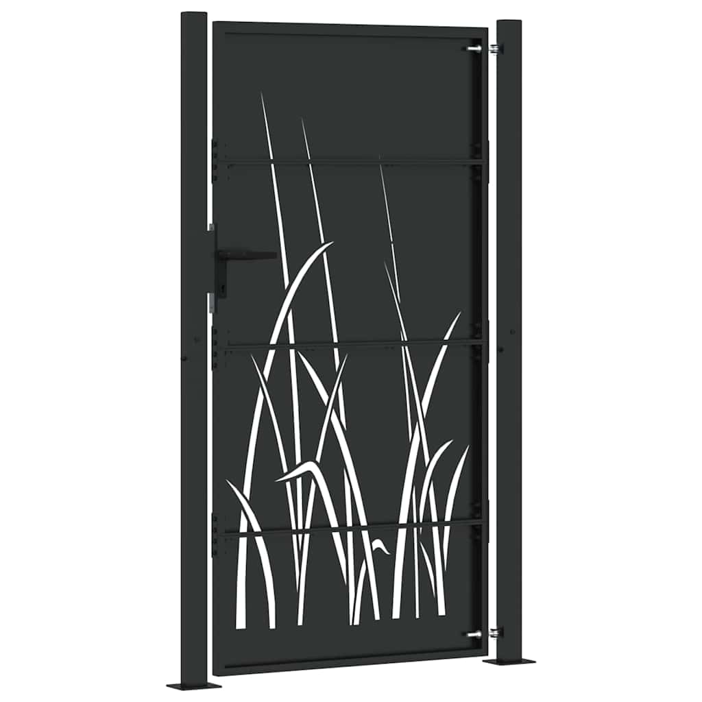 Cancello da giardino con blocco Nero 110 x 205 cm | homemem39