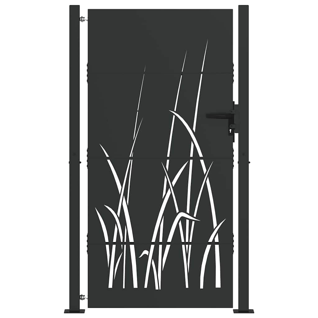 Cancello da giardino con blocco Nero 110 x 205 cm | homemem39