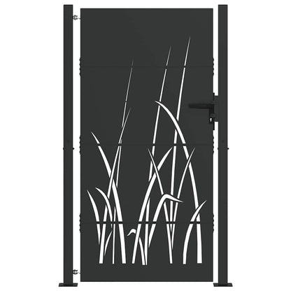 Cancello da giardino con blocco Nero 110 x 205 cm | homemem39