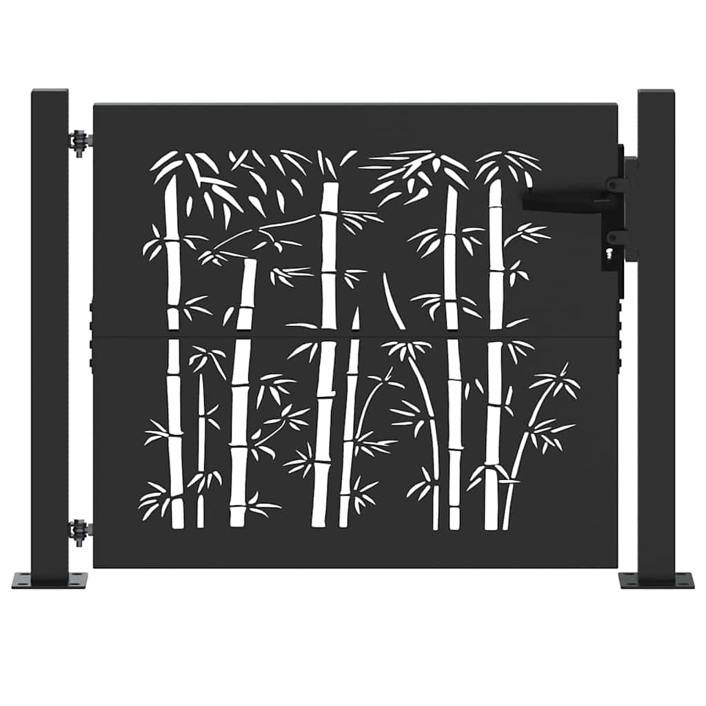 Cancello da giardino con blocco Nero 110 x 105 cm | homemem39