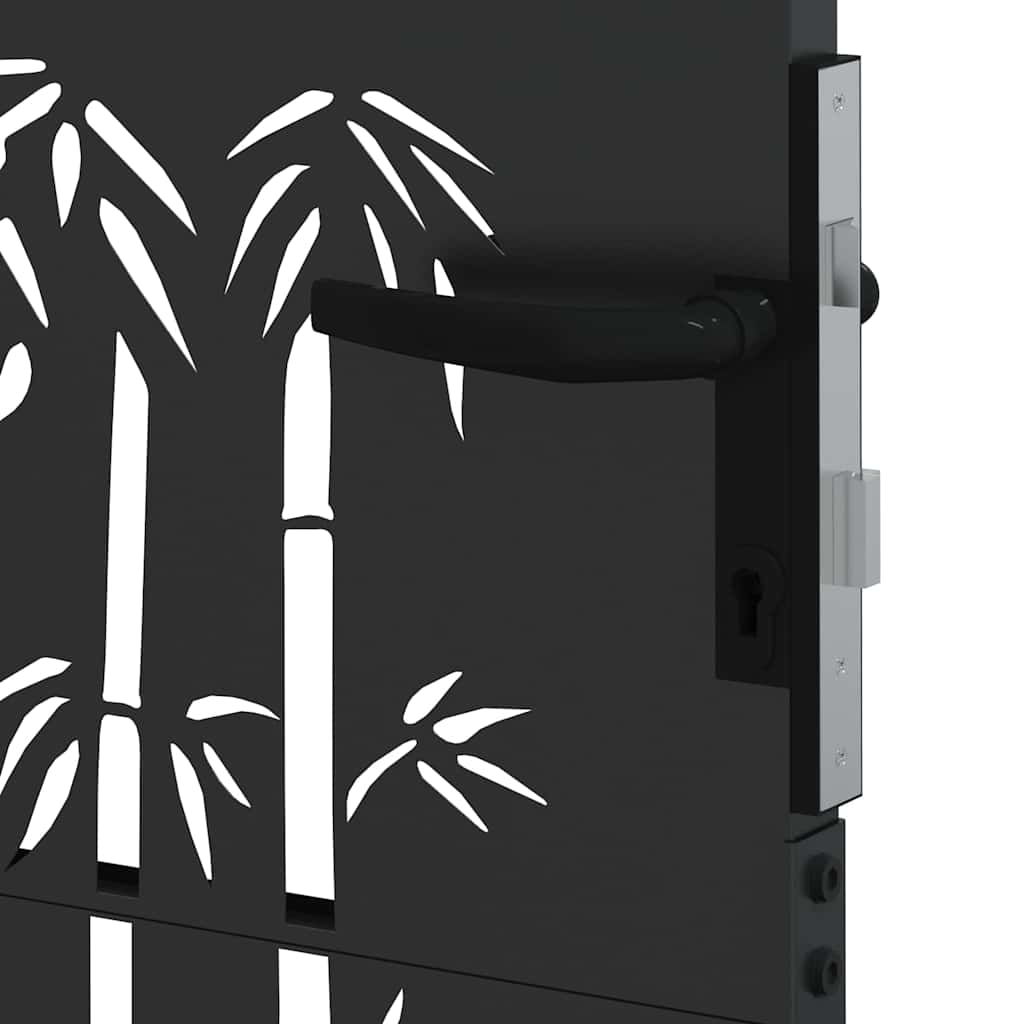 Cancello da giardino con blocco Nero 110 x 130 cm