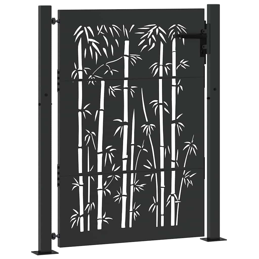 Cancello da giardino con blocco Nero 110 x 130 cm