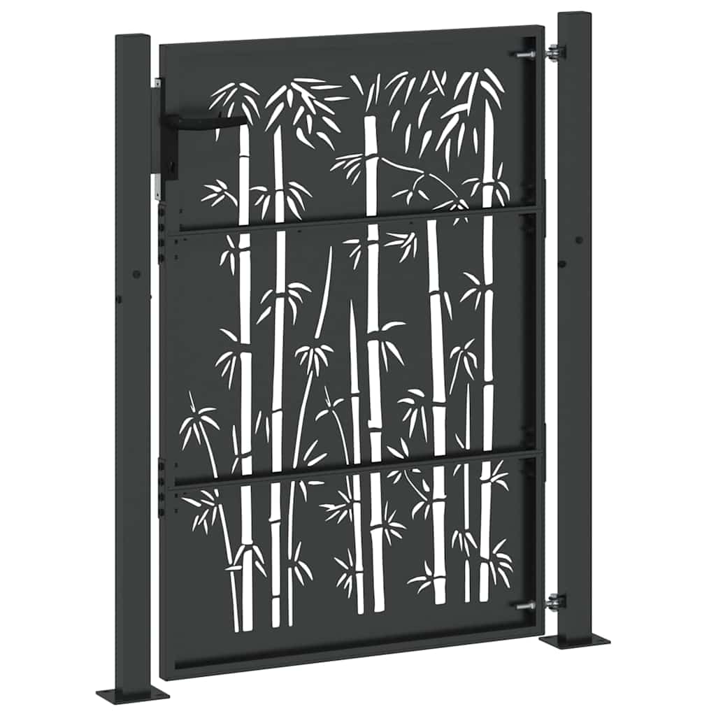 Cancello da giardino con blocco Nero 110 x 130 cm