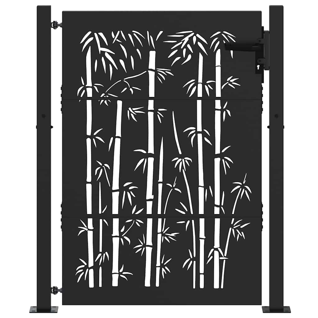 Cancello da giardino con blocco Nero 110 x 130 cm