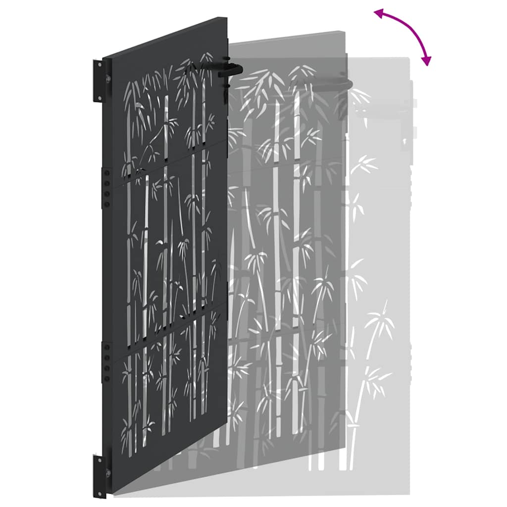 Cancello da giardino con blocco Nero 110 x 130 cm