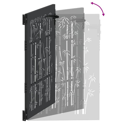 Cancello da giardino con blocco Nero 110 x 130 cm