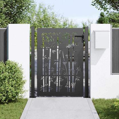 Cancello da giardino con blocco Nero 110 x 155 cm | homemem39