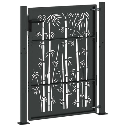 Cancello da giardino con blocco Nero 110 x 155 cm