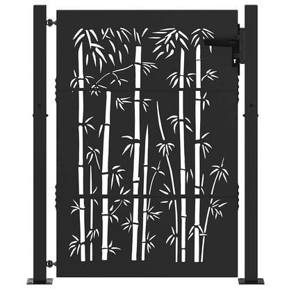 Cancello da giardino con blocco Nero 110 x 155 cm | homemem39
