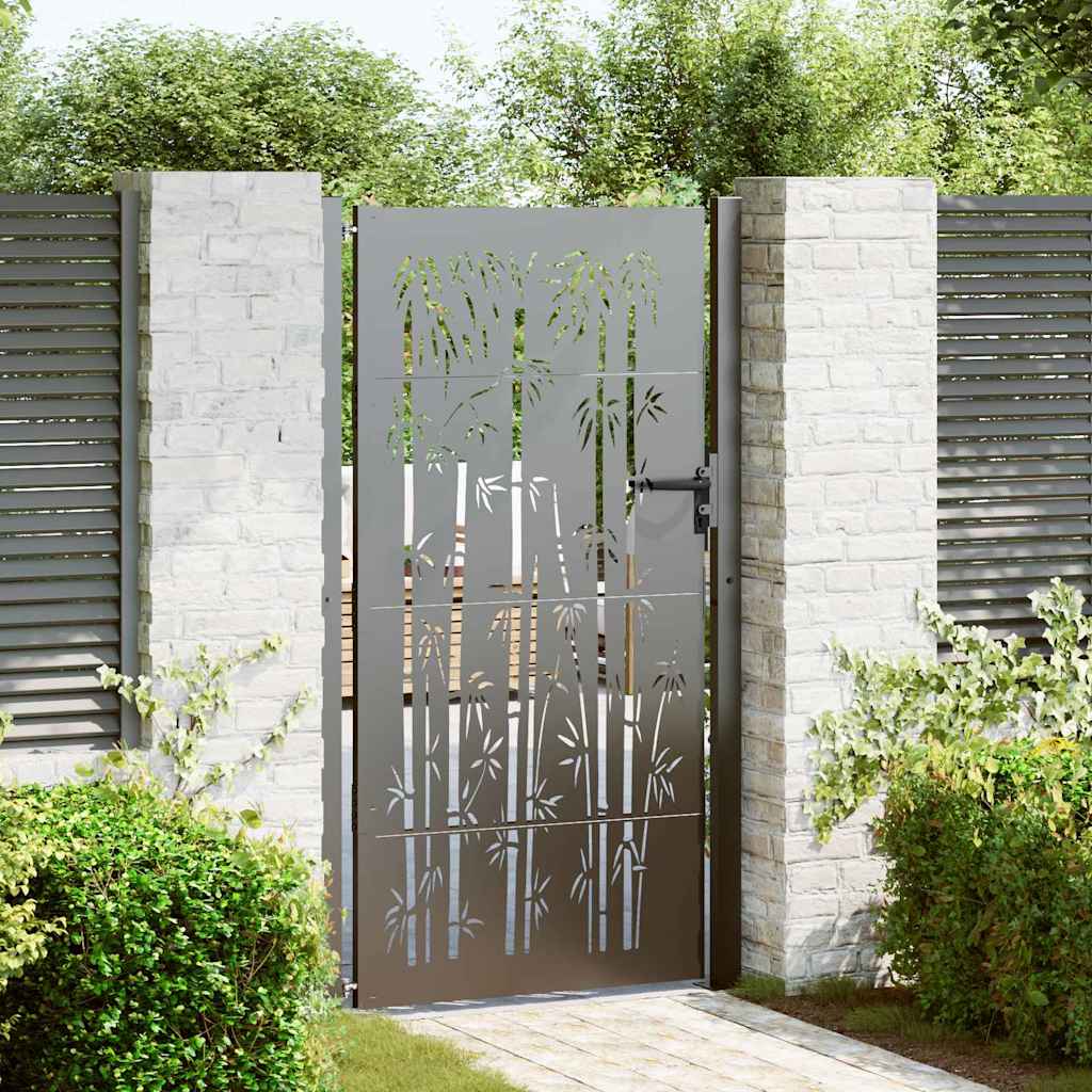Cancello da giardino con blocco Nero 110 x 180 cm | homemem39