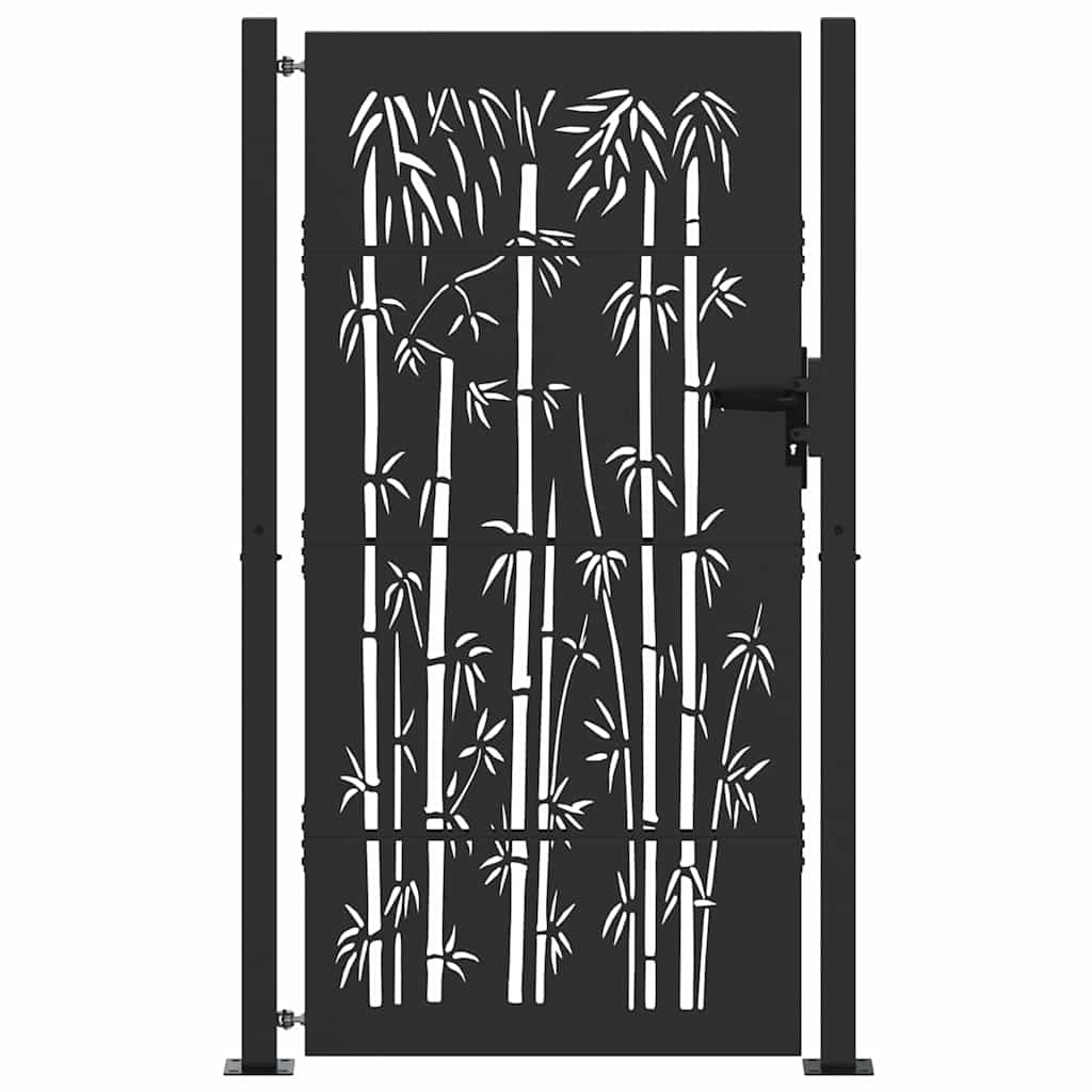 Cancello da giardino con blocco Nero 110 x 205 cm | homemem39